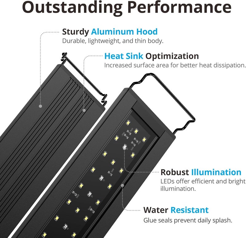 NICREW C10 Plants LED Aquarium Light, 18-24 in, 13 Watts, Full Spectrum Fish Tank Light with Timer, Day and Night Cycle, Brightness Adjustable - Image 5