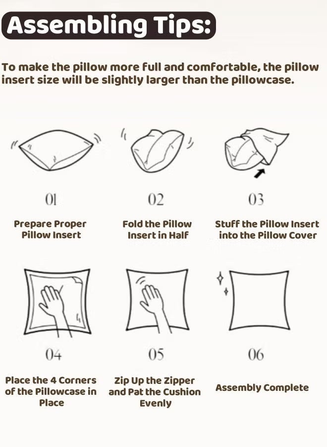Optico 4PCS Square Boho Sofa Pillow Cover Set, Set of 4 Pillow Covers, Throw Pillow Covers 45 x 45cm, Decor Pillowcase Linen Cushion Cover Boho Leaves Cushion Case Pillow Shells Pillow Protectors for Bed Couch Sofa Home Decor (Cover ONLY) - Image 3