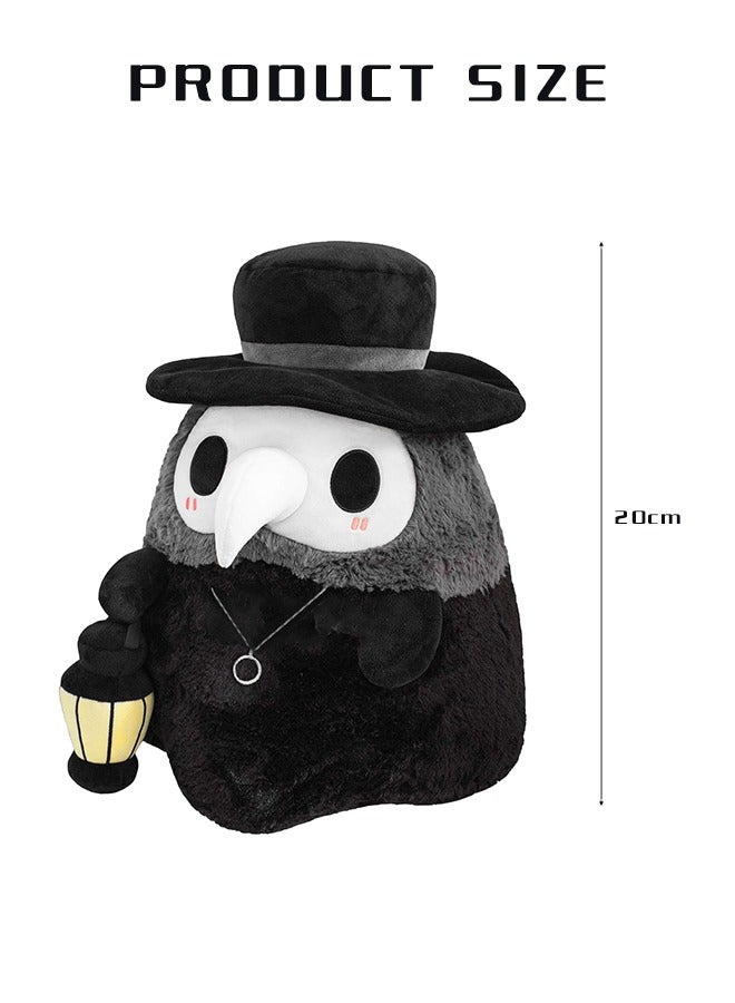 Plague Doctor Stuffed Animals, 8 Inch Plush Toy with Lantern Cool Toys Crow Plush Gift for Kids - Image 3