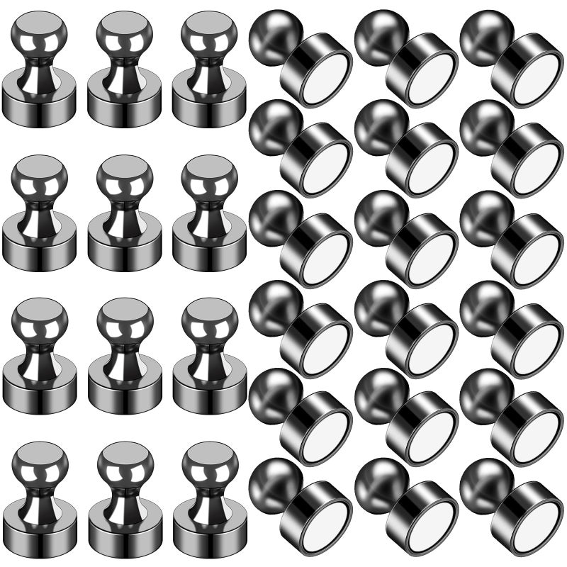 LOVIMAG Fridge Magnets 30Pcs Refrigerator Whiteboard Small Strong Magnet Classroom Kitchen Accessories Decorative Locker Set Decor Must Haves Office Calendar Refrigerador Magnetic Cute Crafts Black