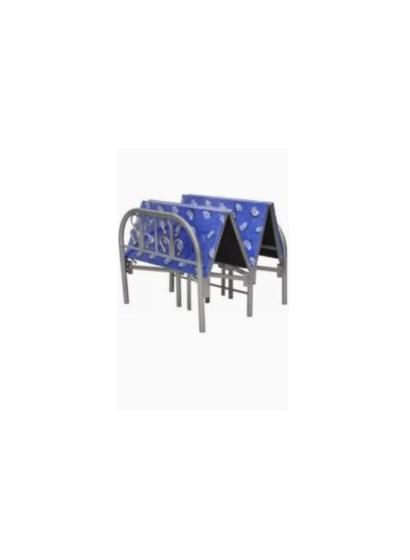 Mercury Collection Folding Bed Single Metal  Blue - 190 X 90  cm - Image 2