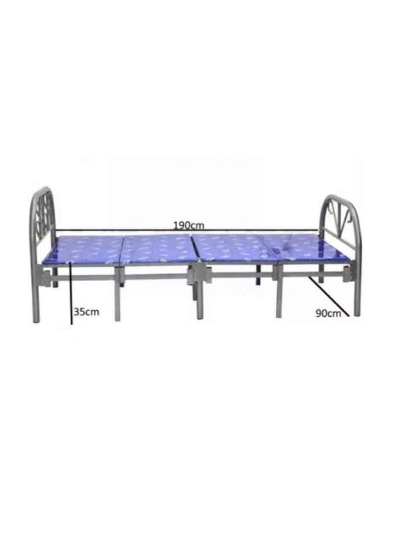 Mercury Collection Folding Bed Single Metal  Blue - 190 X 90  cm - Image 1