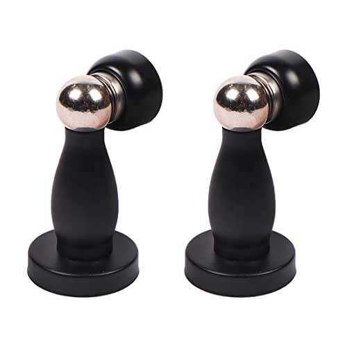Klaxon Galaxy Stainless Steel Magnetic Door Stopper Catcher with Screw Fitting - Black & Gold - (Pack of 2) - Image 1