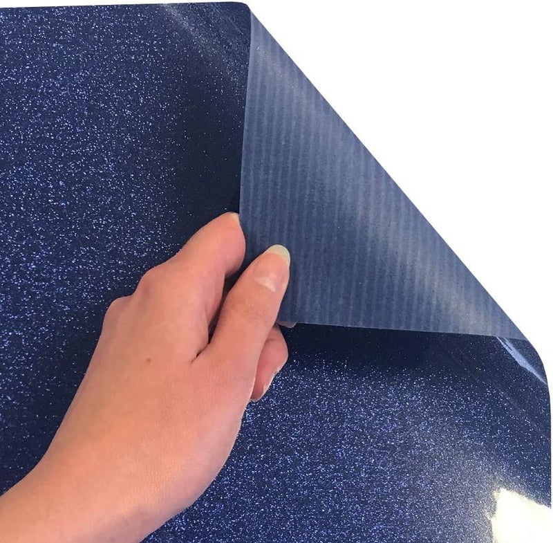 Siser Glitter HTV 118x5ft Roll  Iron on Heat Transfer Vinyl Royal Blue - Image 3