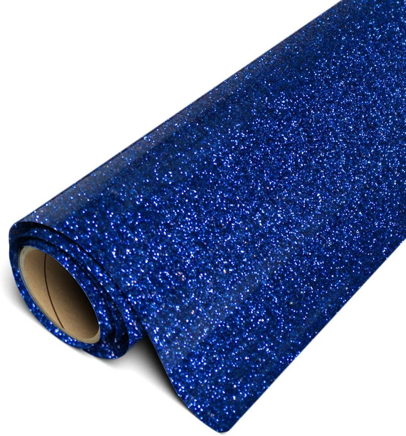 Siser Glitter HTV 118x5ft Roll  Iron on Heat Transfer Vinyl Royal Blue - Image 1