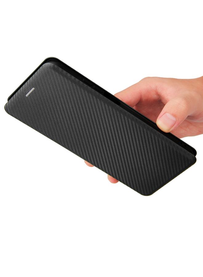 اس-توب جراب لهاتف Nokia X10 مصنوع من ألياف الكربون بتصميم أفقي قابل للطي مصنوع من مادة TPU + PC + جلد PU مع فتحة للبطاقات - Image 3