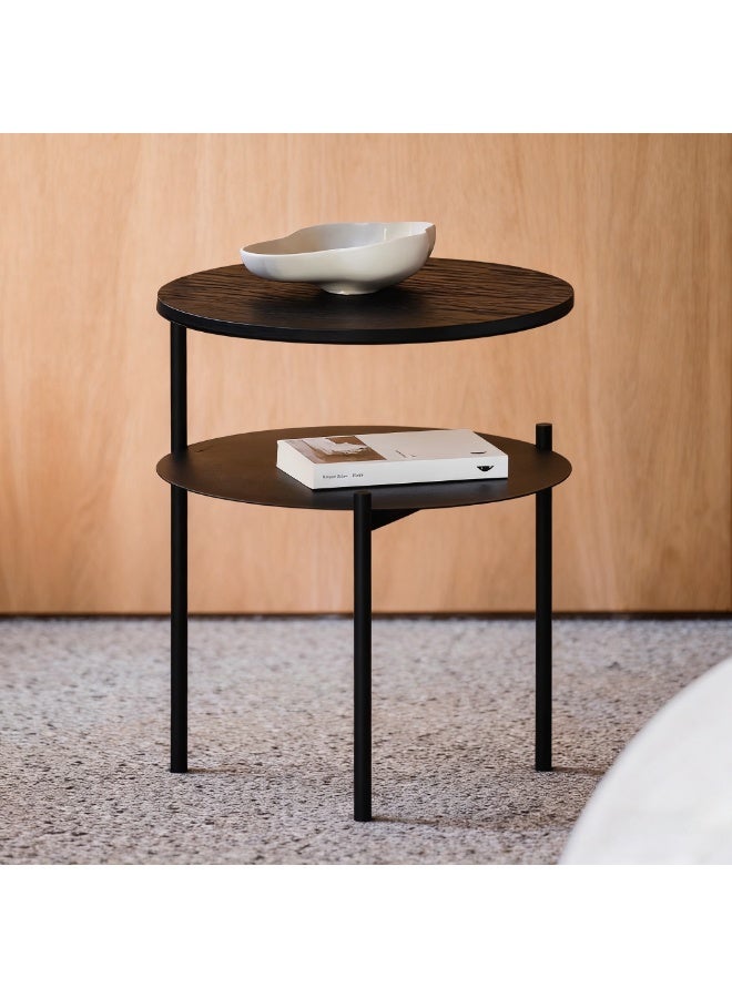 Sharpdo Double-Layer Coffee Table Sofa Side Table, Mini Balcony Simple Small Coffee Table 40*40*52.4CM - Image 1