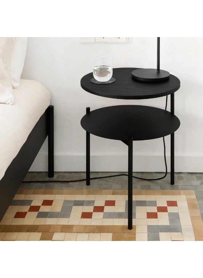 Sharpdo Double-Layer Coffee Table Sofa Side Table, Mini Balcony Simple Small Coffee Table 40*40*52.4CM - Image 5