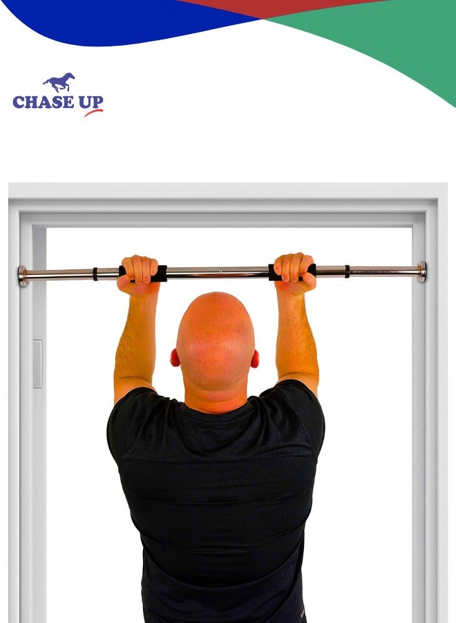 Chase Up Upper Body Workout Bar for Strength Training, Home Gym Exercise and Workout, Optional Doorway Chin Up Pull Up Bar & Threaded Chrome Dumbbell Bar Set  - Image 2