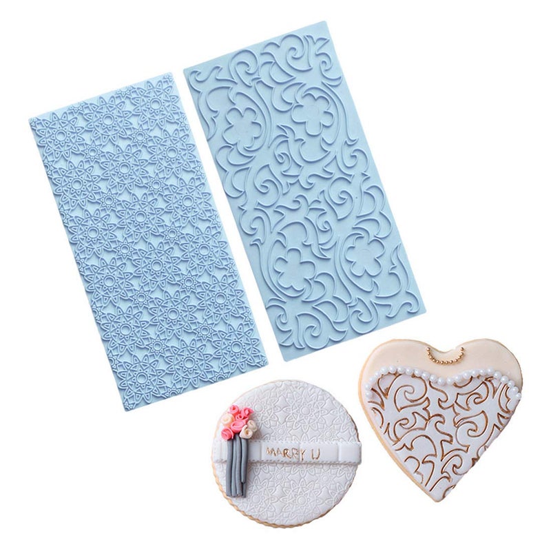 JOERSH 6 Pack Fondant Texture Mats Wood Grain Brick Castle Wall Cobblestone Texture Design Mold Fondant Molds for Clay, Chocolate, Fondant Cake Embossed Impression Sheets - Image 4