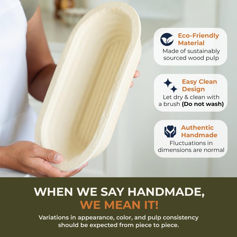 Bulka Oval 750g Groove Banneton Bread Proofing Basket Pressed Wood Pulp, Sourdough Proofing Basket - Non-Stick Batard Brotform Sourdough Bread Baking Supplies, Made in Germany. - Image 5