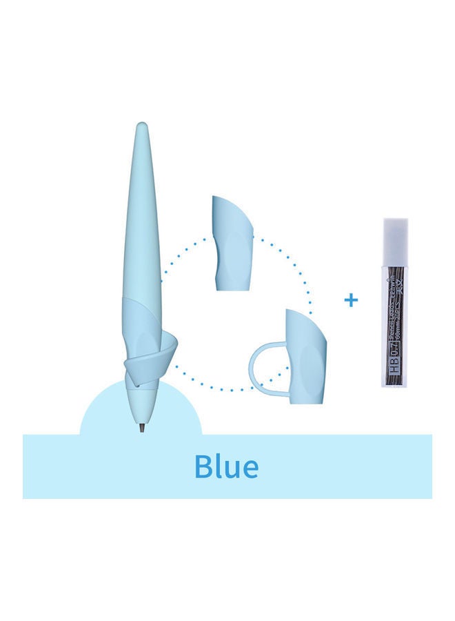 NIBEMINENT Non-Slip Silicone Handle Mechanical Pencil 0.7mm HB Lead Automatic Correction Grip Blue - Image 3