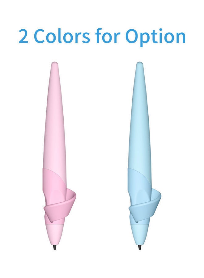 NIBEMINENT Non-Slip Silicone Handle Mechanical Pencil 0.7mm HB Lead Automatic Correction Grip Blue - Image 4