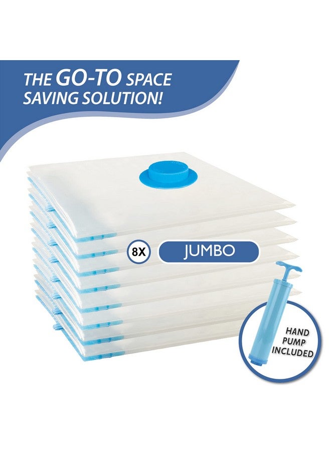 Cozy Essential 8 Jumbo Vacuum Storage Bags, Space Saver Bags Compression Storage Bags for Comforters and Blankets, Vacuum Sealer Bags for Clothes Storage, Hand Pump Included - Image 4