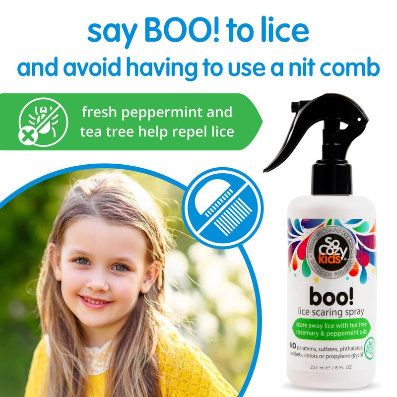 SO COZY SoCozy Boo Lice Scaring Spray For Kids Hair, Effective Lice Treatment (8 Fl Oz) Clinically Proven to Repel Lice, Conditioning Spray with Tea Tree Oil, Rosemary Oil & Keratin, Paraben & Sulfate Free - Image 5