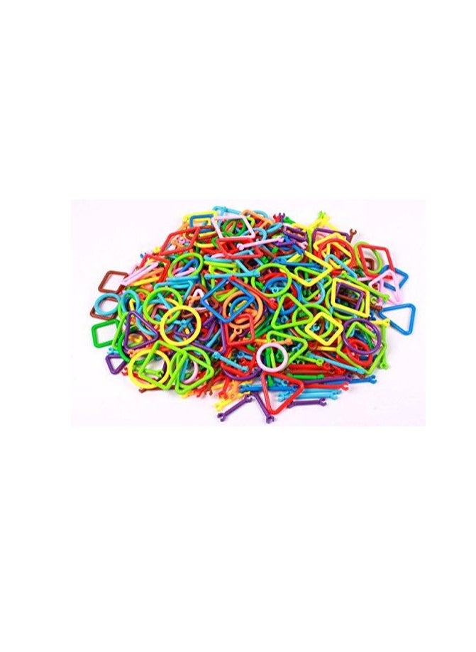 Generic - A set of plastic building blocks is a multi-coloured STEM educational toy - Image 1