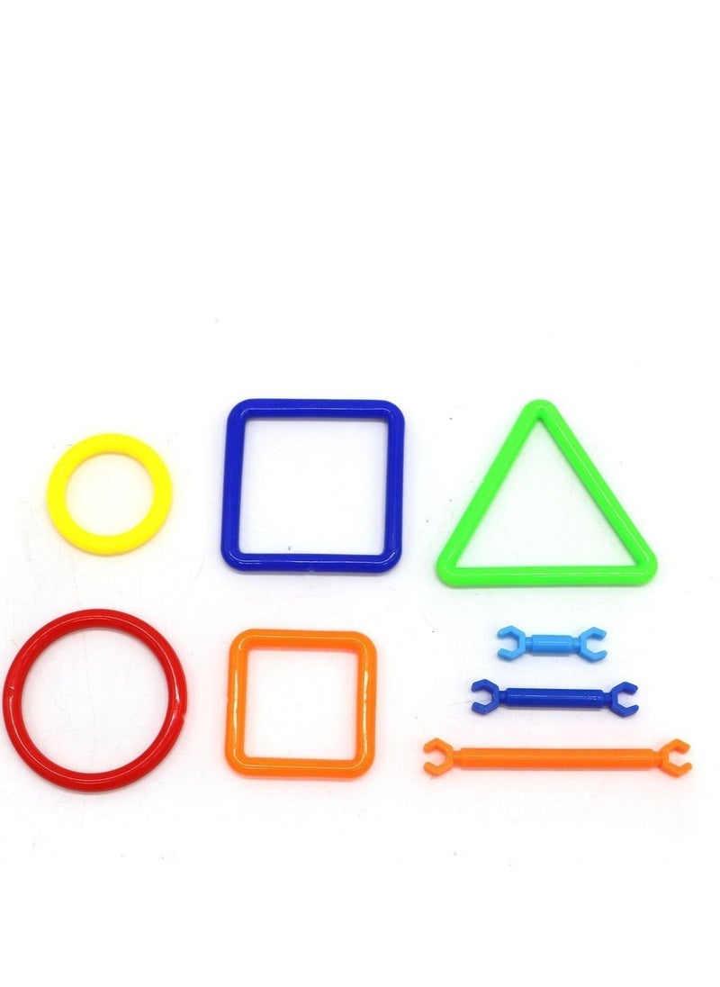 Generic - A set of plastic building blocks is a multi-coloured STEM educational toy - Image 1