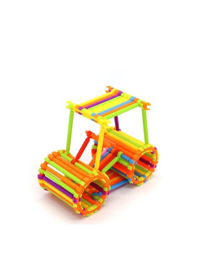 Generic - A set of plastic building blocks is a multi-coloured STEM educational toy - Image 1