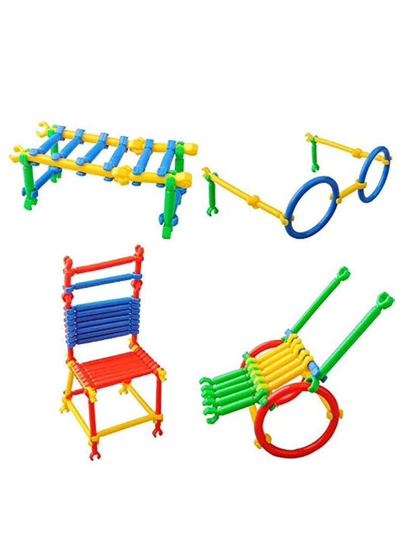 Generic - A set of plastic building blocks is a multi-coloured STEM educational toy - Image 1