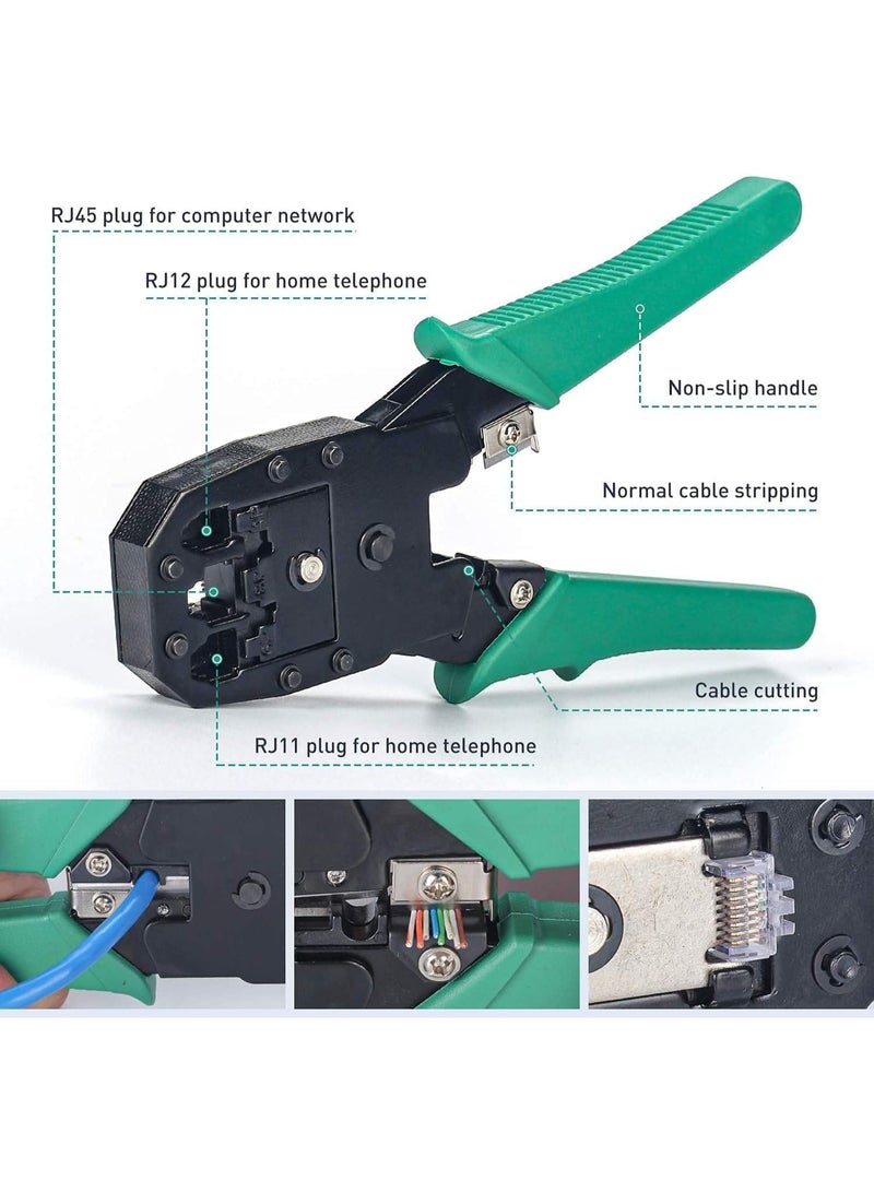 Professional Network Tool Kit with RJ45 Snap Pliers, LAN Cable Tester, CAT5/CAT6 Stripping and Crimping Tools, Screwdrivers, Organizer Storage Case - Image 3