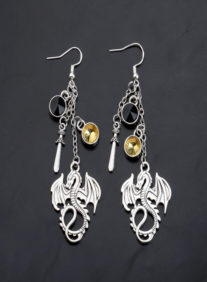 FAADBUK Book Inspired Earring Book Lover Gift Dragon Rider Gift Reader Gifts (4th earring) - Image 4