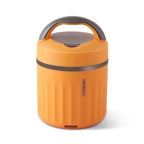 Jaypee Plus Etron Auto Cut Off Electric Lunch Box with 3 Stainless Steel containers 300X3 ml Lunch Box for Office, Travel Easy to Carry Handle Convenience case for Power Cord Food Grade,Orange - Image 1