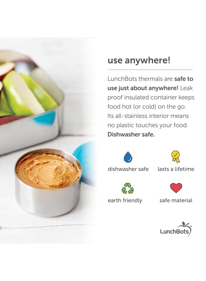 LunchBots Tiny Dips Condiment Containers  Set of 3  Perfect Portion Cups  Spill Proof Lunch Box Sauce Container with Lid  Food Grade Stainless Steel  15oz  Dishwasher Safe  Assorted Lids - Image 5