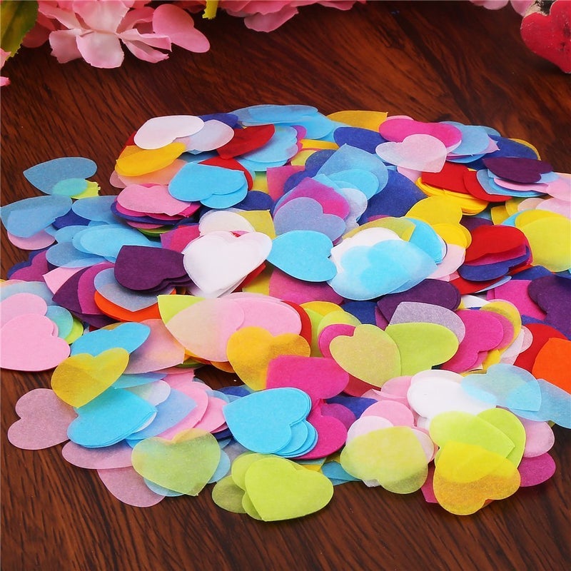 DECORA 1 Inch Multicolor Hearts Paper Confetti for Wedding St. Valentine's Day Decorations - Image 2