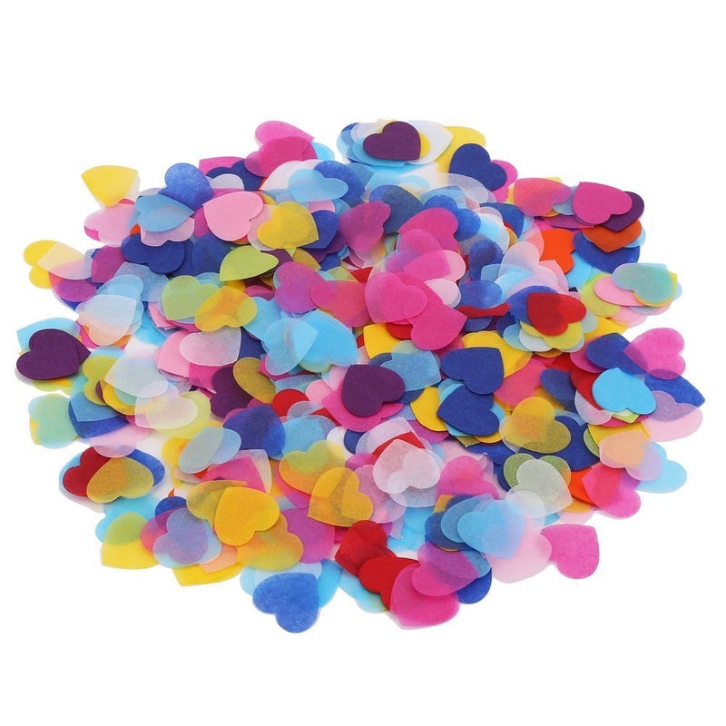 DECORA 1 Inch Multicolor Hearts Paper Confetti for Wedding St. Valentine's Day Decorations - Image 1