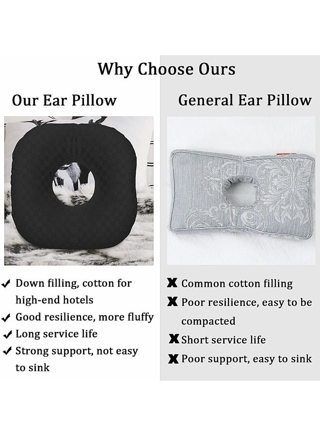 Ear Piercing Pillow for Side Sleepers, Donut Pillow with Hole for Ear Protection After Piercing or Surgery, Soft Breathable Hypoallergenic Pillow, Gray  - Image 4