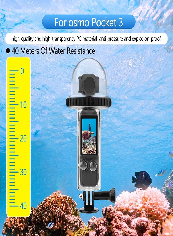 BRDRC جراب غوص مقاوم للماء حتى عمق 40 مترًا/131 قدمًا، متوافق مع كاميرا DJI Osmo Pocket 3، غطاء واقٍ للغوص تحت الماء، ملحقات لكاميرا الحركة Osmo Pocket 3 - Image 5