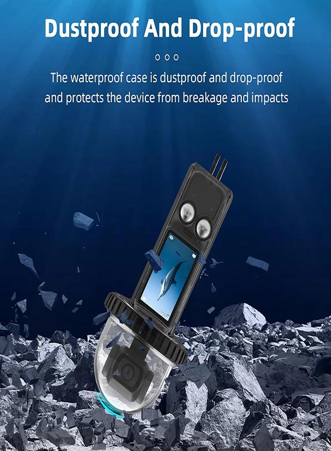 BRDRC جراب غوص مقاوم للماء حتى عمق 40 مترًا/131 قدمًا، متوافق مع كاميرا DJI Osmo Pocket 3، غطاء واقٍ للغوص تحت الماء، ملحقات لكاميرا الحركة Osmo Pocket 3 - Image 3