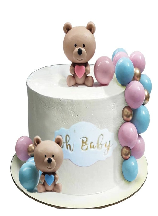 DiDida Baby Bear Cake Topper Pink and Blue for Baby Shower Cake Decoration - Image 4