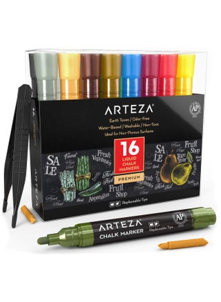 Pastel Liquid Chalk Markers Set Of 16 With 16 Replaceable Chisel Tips Tweezers Labels Stencils - Erasable Water-Based Pens Ideal For Chalkboards Glass Windows And More - pzsku/Z67A09C2C9FDB4D469538Z/45/_/1721308261/6b4c8826-7b31-4200-b8cc-5574a1ac380a