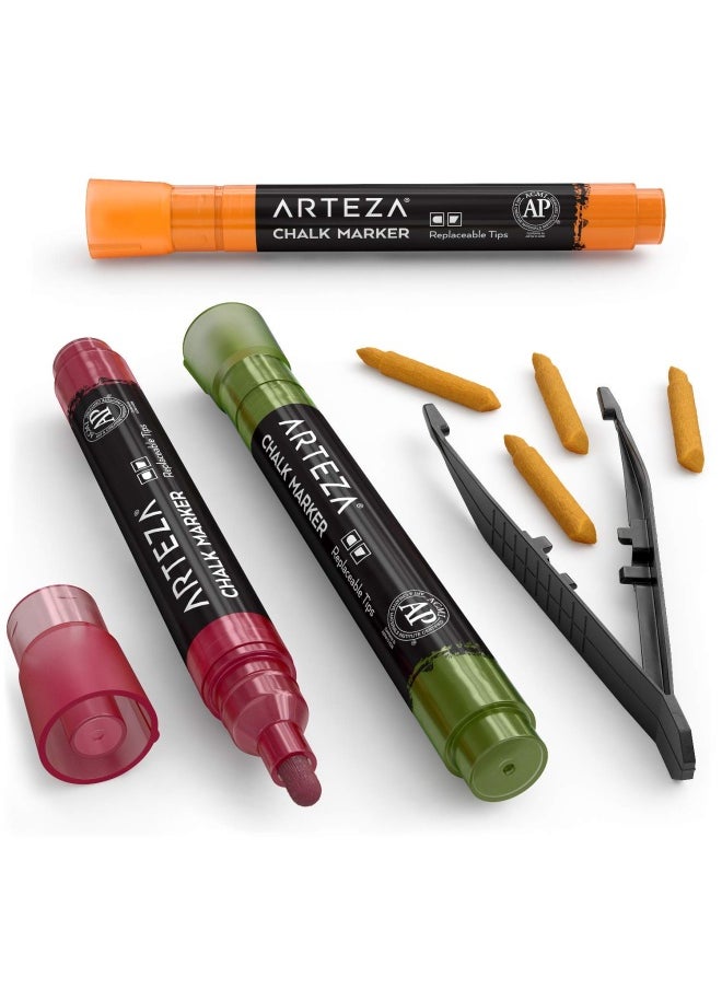 ARTEZA - Pastel Liquid Chalk Markers Set Of 16 With 16 Replaceable Chisel Tips Tweezers Labels Stencils - Erasable Water-Based Pens Ideal For Chalkboards Glass Windows And More - Image 1