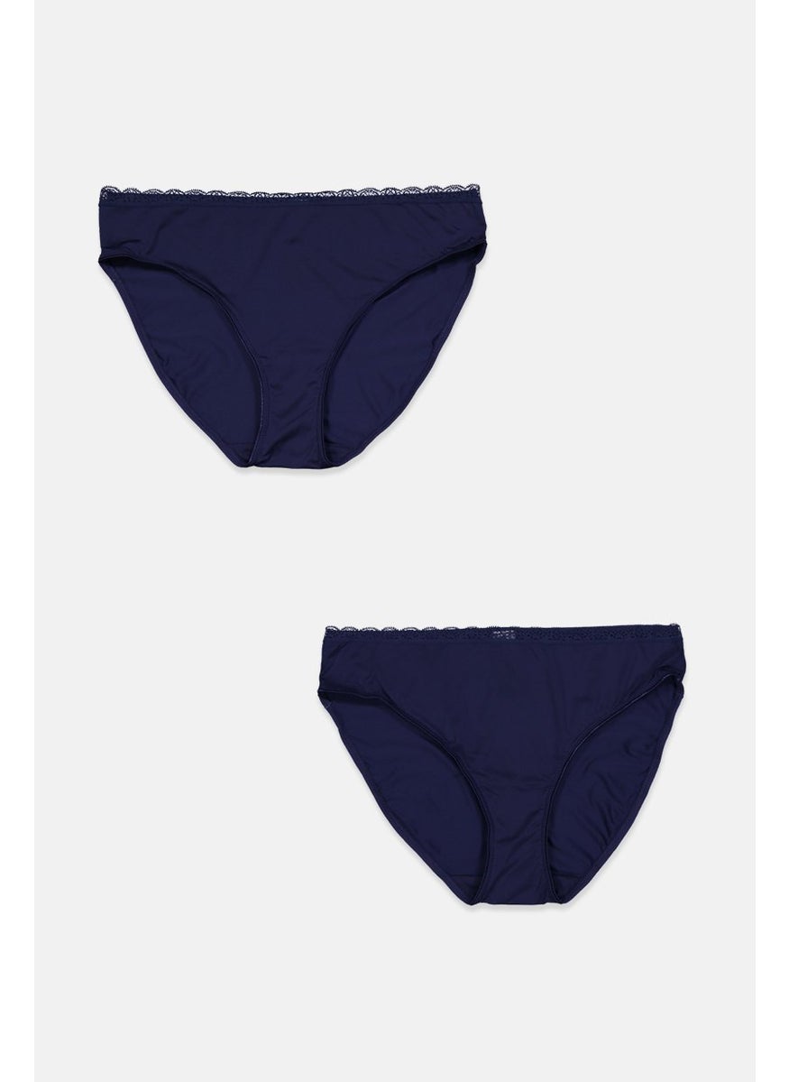 Tchibo Women 2 Pcs High Leg Brief, Dark Blue  - Image 1