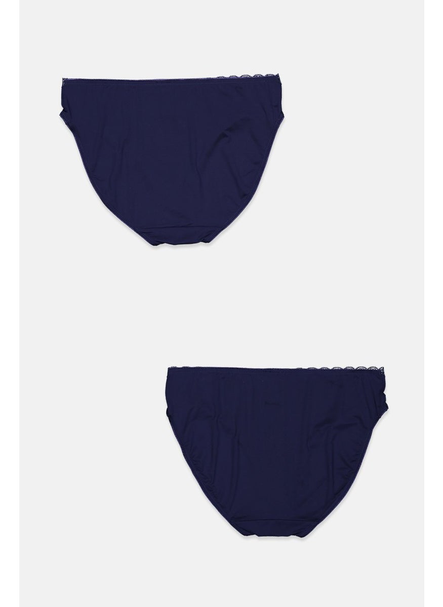 Tchibo Women 2 Pcs High Leg Brief, Dark Blue  - Image 2