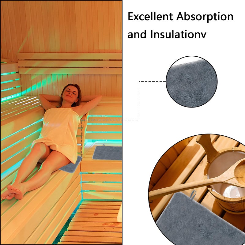 SAMIQU 2Pcs Sauna Mat Felt Sauna Cushion â€“ Absorbent and Heat Insulation Seat Mat for Inside Sauna Home Spa and Wellness Centers - Image 3