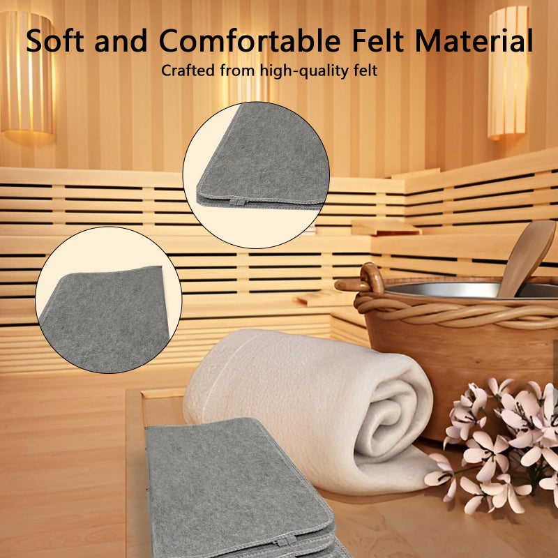 SAMIQU 2Pcs Sauna Mat Felt Sauna Cushion â€“ Absorbent and Heat Insulation Seat Mat for Inside Sauna Home Spa and Wellness Centers - Image 2