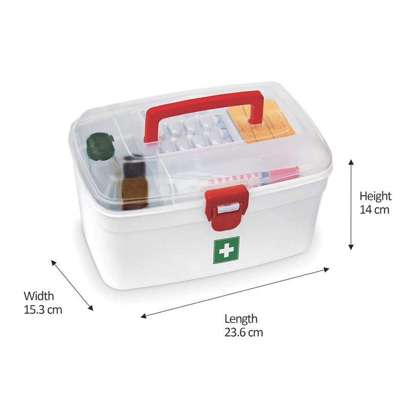 Sadaiv Nipun Dil Se Desh Seva Sadaiv Nipun Dil Se Desh Seva White Emergency Medical Box Medicine Storage Box Emergency Cabinet Organizer Detachable Tray Medical Box Medicine Organizer  - Image 5