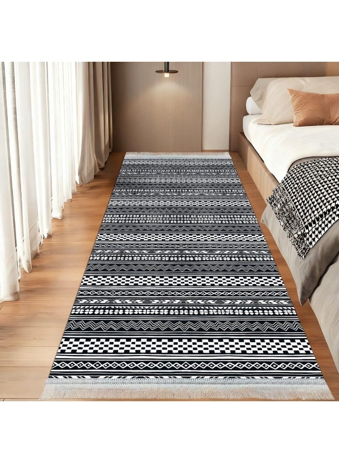 SMART HOME Long, padded, and soft hallway rug 200x100 cm – Bedroom and hallway rug – Modern geometric pattern floor rug – Luxurious entryway and corridor rug – Comfortable everyday home rug - Image 1
