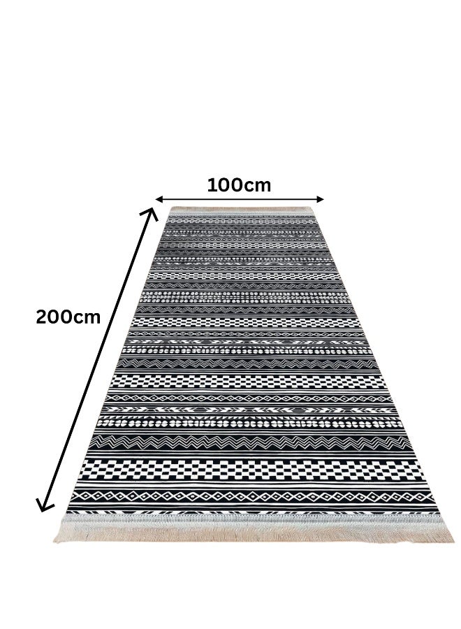 SMART HOME Long, padded, and soft hallway rug 200x100 cm – Bedroom and hallway rug – Modern geometric pattern floor rug – Luxurious entryway and corridor rug – Comfortable everyday home rug - Image 2