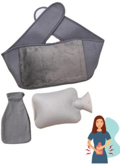 breathe Water Bottle with Cat Design, Triple with Velvet Cloth Cover and Waist Belt for Heat and Cold Therapy to Relieve Back Pain  - Image 1