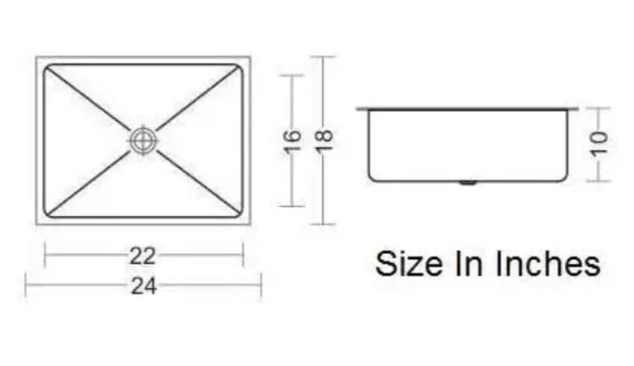 KITCHEN SINK 241810 STAINLESS STEEL HAND MADE  - Image 5