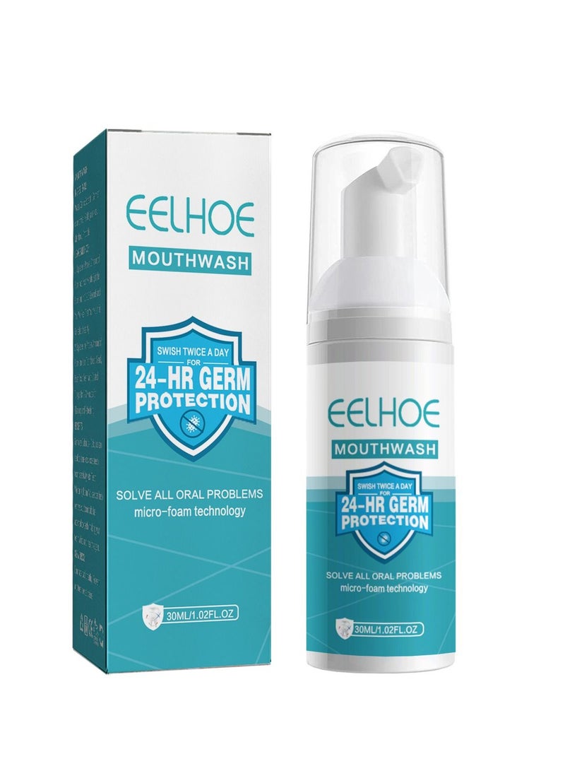 إيلهو غسول الفم حماية من الجراثيم لمدة 24 ساعة بالضغط على تنظيف الأسنان ، بقع الدخان ، منع الجير ، منع التسوس ، نفس منعش - Image 1