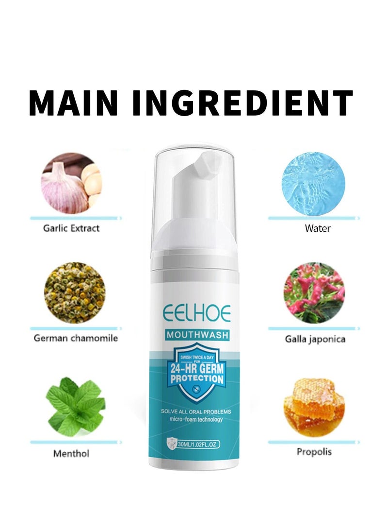 إيلهو غسول الفم حماية من الجراثيم لمدة 24 ساعة بالضغط على تنظيف الأسنان ، بقع الدخان ، منع الجير ، منع التسوس ، نفس منعش - Image 5