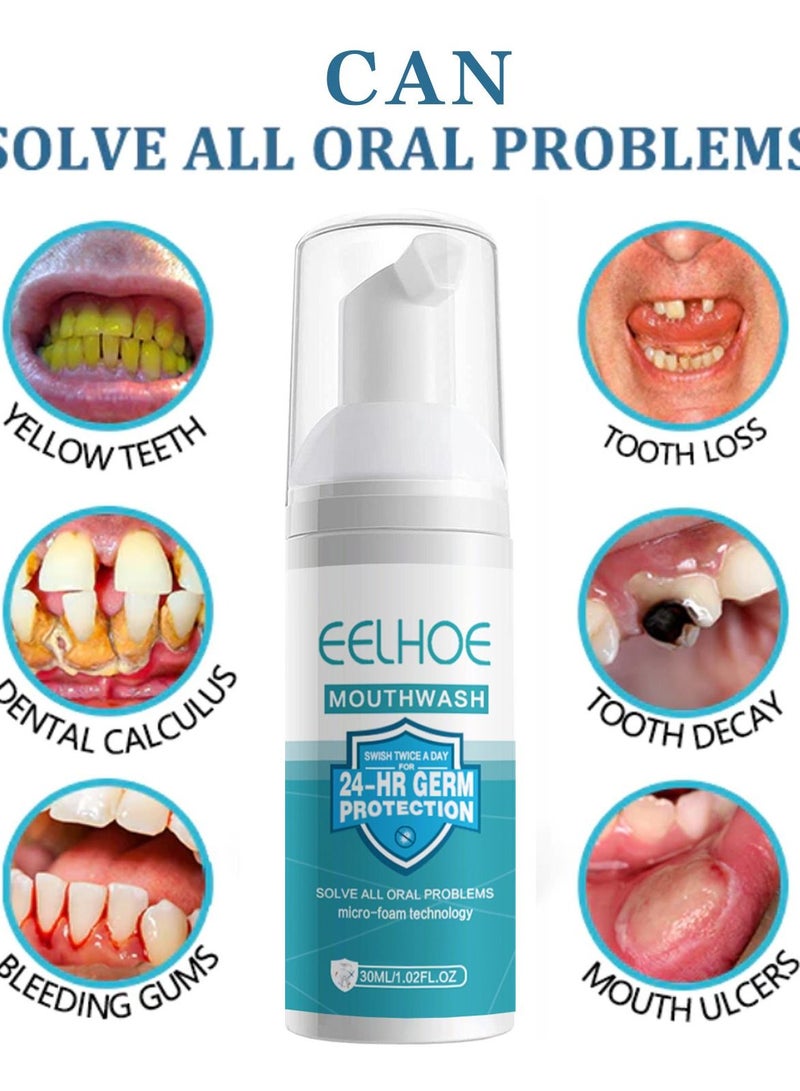 إيلهو غسول الفم حماية من الجراثيم لمدة 24 ساعة بالضغط على تنظيف الأسنان ، بقع الدخان ، منع الجير ، منع التسوس ، نفس منعش - Image 3
