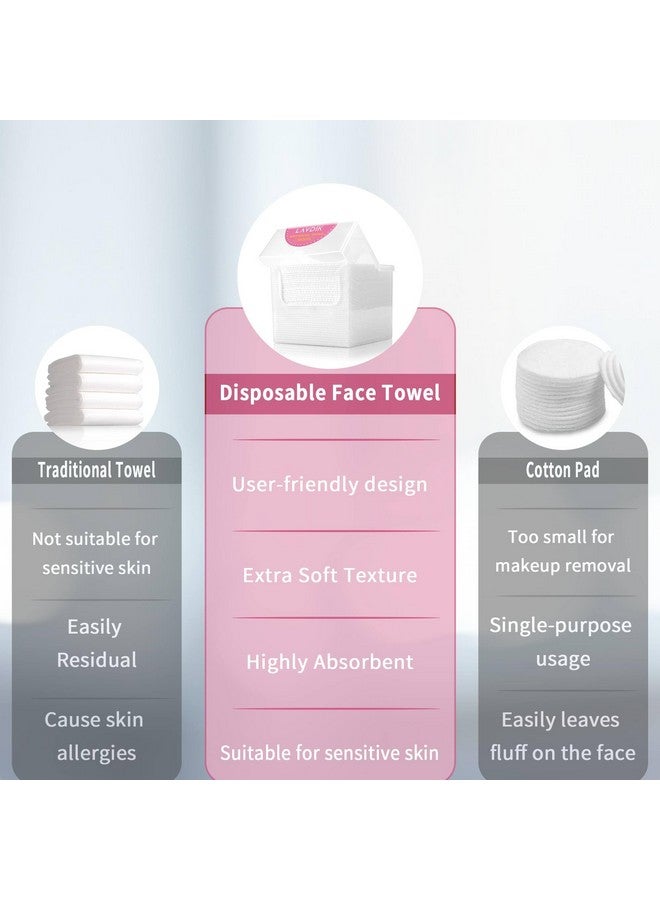 LAVDIK Disposable Face Towels, Extra Thick, 40 Count, Natural, Skin Cleansing Wipes - Image 2