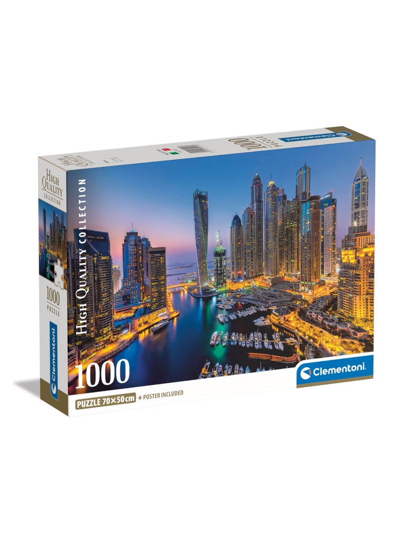 Clementoni 1000 Piece Jigsaw Puzzle City Skyline Night View High Quality Puzzle with Poster - Image 1