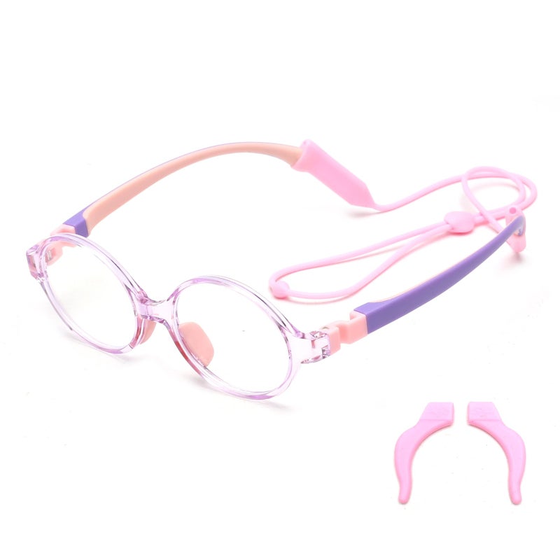 JM Kids Blue Light Glasses Computer Gaming Grasses for Girls Boys Age 310 Anti Blue Ray TR90 Eyeglasses Pink Round Style